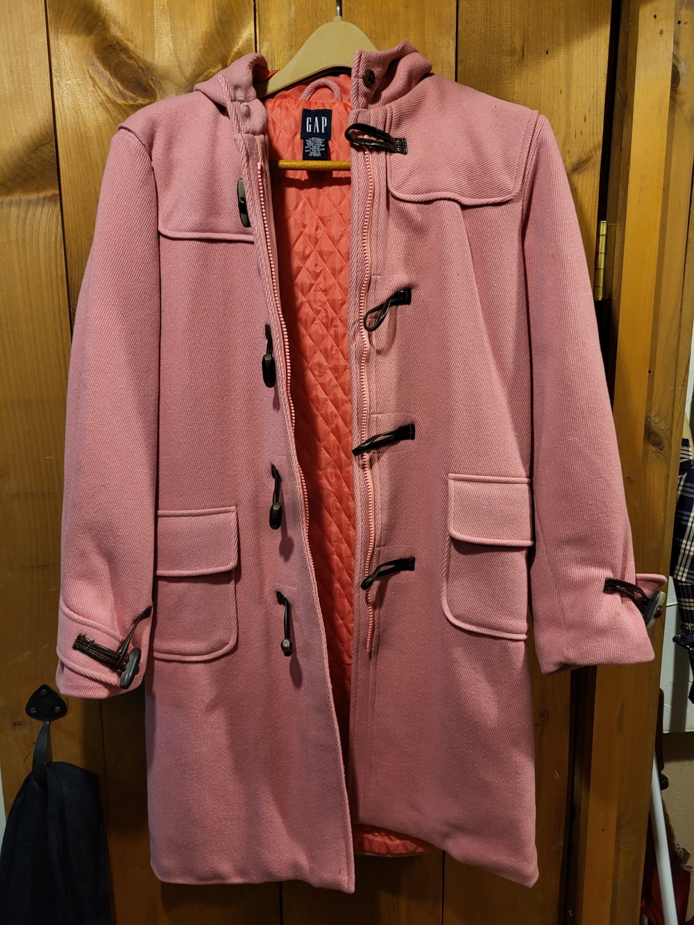 GAP Kids Dusty Rose Hooded Toggle Pea Coat